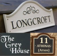Selection of images and ideas to help you decide which type of house sign you would like
