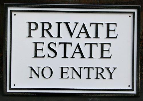 Cast Polyurethane Estate Sign