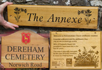 Selection of Images and ideas to help you decide on your wooden sign or memorial 