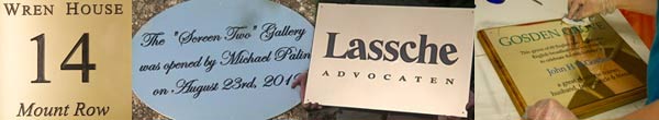 Engraved plaques in many materials