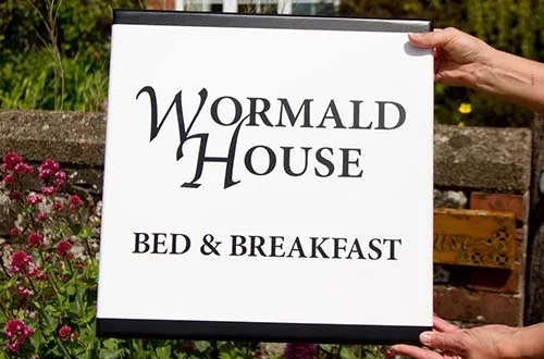 This sign has been made with long life tricoya Painted Sign Board in Black and White