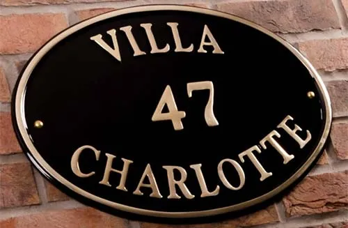 Brass Sign with House Number