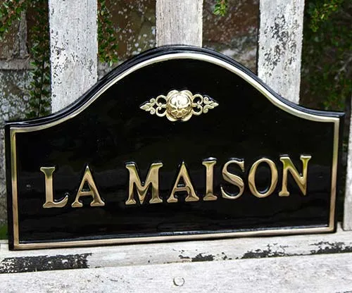 Motifs can be added at no extra cost. Cast Brass House Name Plate