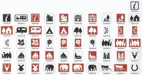 Sign Symbols - Tourism Road Signs