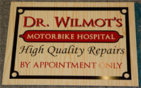 two colours of text on wood effect composite