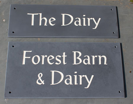 Slate house signs - Font Prose - Letters painted in Ivory