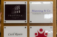 Full colour acrylic plaques on backing board