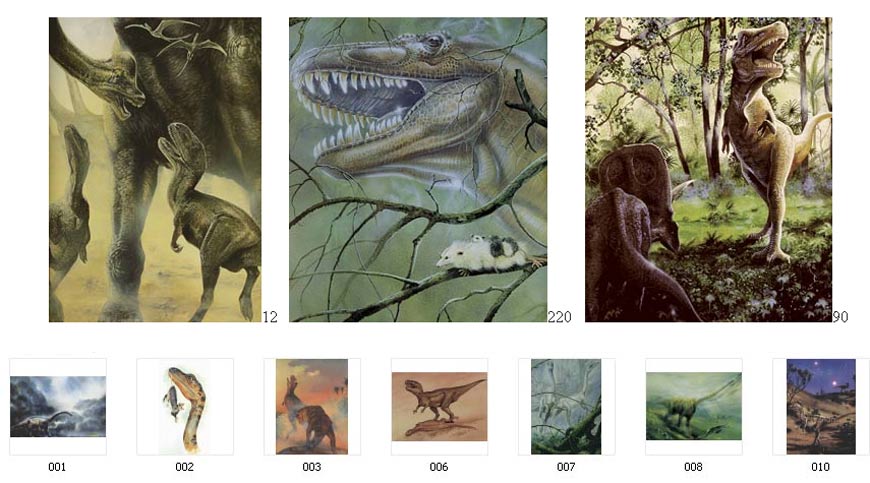 Full colour dinosaur images.