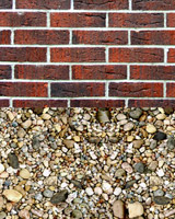 Backgrounds of brick, pebbles, rock, stone ad concrete