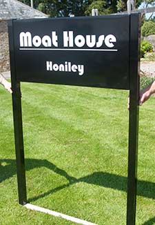 Aluminium tray signs on posts can be used or house signs as well as commercial properties.