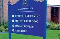 Double sided aluminium sign on aluminium posts Double sided aluminium sign on aluminium posts