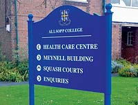 Aluminium signs on posts Aluminium signs on posts