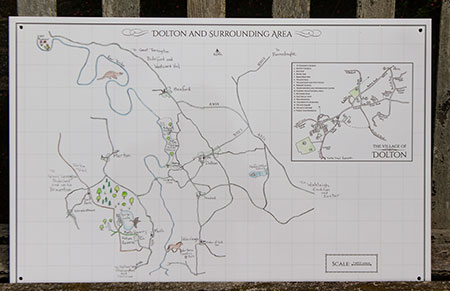 Hand drawn map printed onto aluminium and encapsulated.