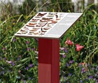 HPL Lectern Display on Wooden Post HPL Lectern Display on Wooden Post
