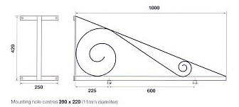 Dimensions for the large hanging signs