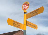 Finger posts with bespoke header Finger posts with bespoke header