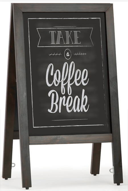 Traditional wooden chalk board