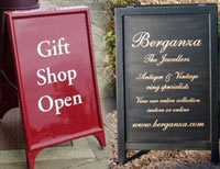 Pavement signs and A-boards. Pavement signs and A-boards.
