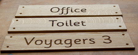 Engraved wooden plaques - ideal for door signs.