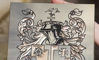 Engraved Brass Family Crest Engraved Brass Family Crest