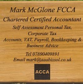 Wooden accountants plaque