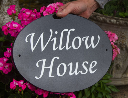 Black Granite House Sign