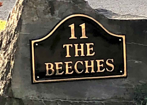 Cast Brass House Address Sign