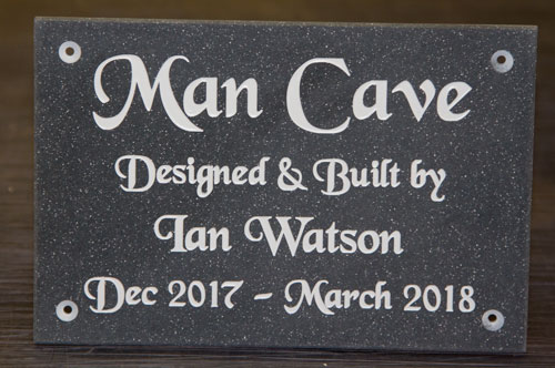 Man cave engraved sign
