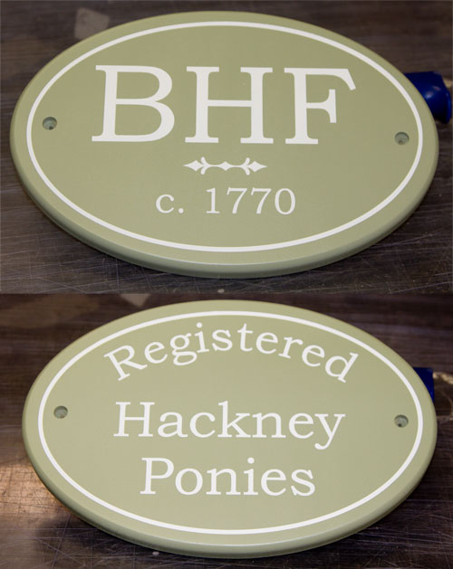 Painted oval Trocoya board signs