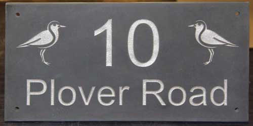 Slate Address Sign with silver lettering