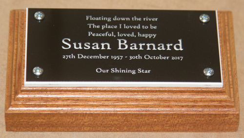 Tiny memorial plaque