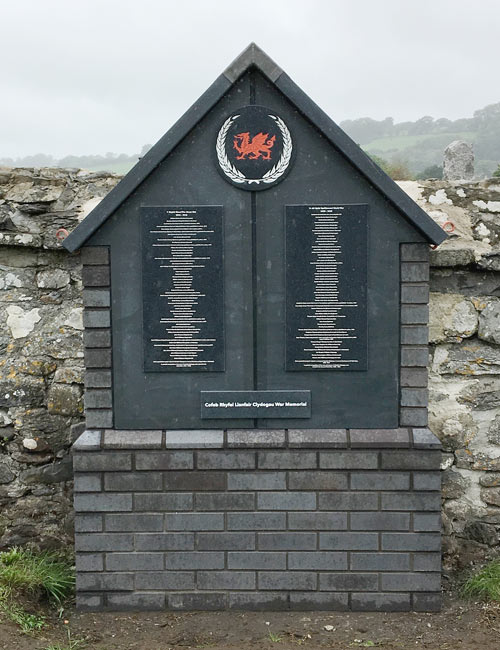 Corian plaques on a war memorial