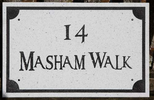 White Stone Address Sign