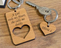 A great selection of personalised keyrings.
