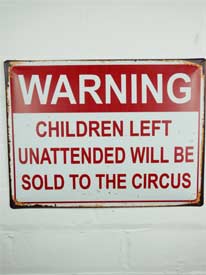 Unattended children sign