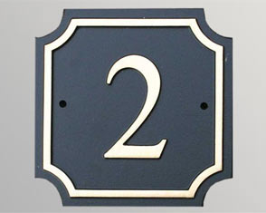 Square Number with Scalloped Corners & Inset Border