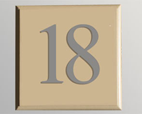Square House Number 
with Chamfered Edge