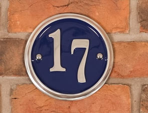 Aluminium house number with polished letters.