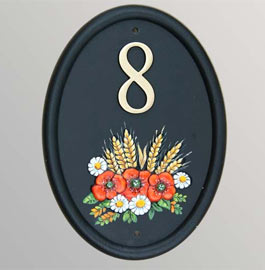 Hand painted house number