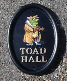 Toad hand painted on the flat surface.