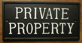 Private property sign