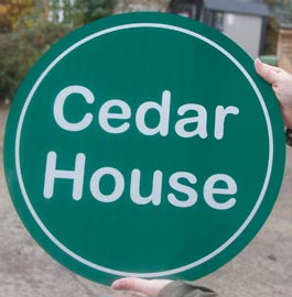 Round value house sign