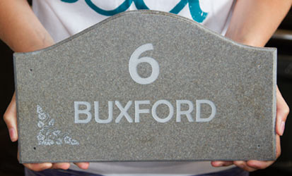 Shaped Corian House Signs