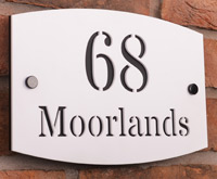 House signs made with two layers of acrylic - matt whit and gloss black House signs made with two layers of acrylic - matt whit and gloss black