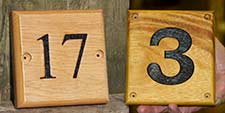 Oak and iroko door numbers.