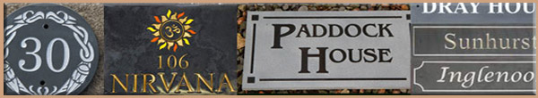 Slate house signs, granite signs and other stone signs