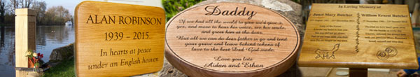 Wooden plaques for memorials