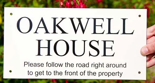 White Acrylic - Black Text