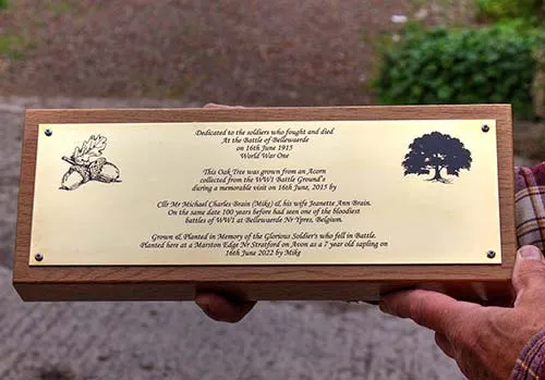 Small text can only be created using chemical etching Brass Plaque - Small Engraved Text