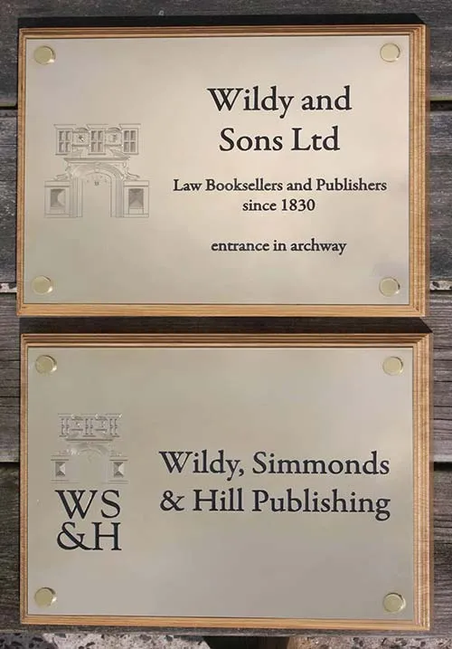 The engraving on these plaques is part deep engraved and part scratch engraved. Two Polished Brass Plaques